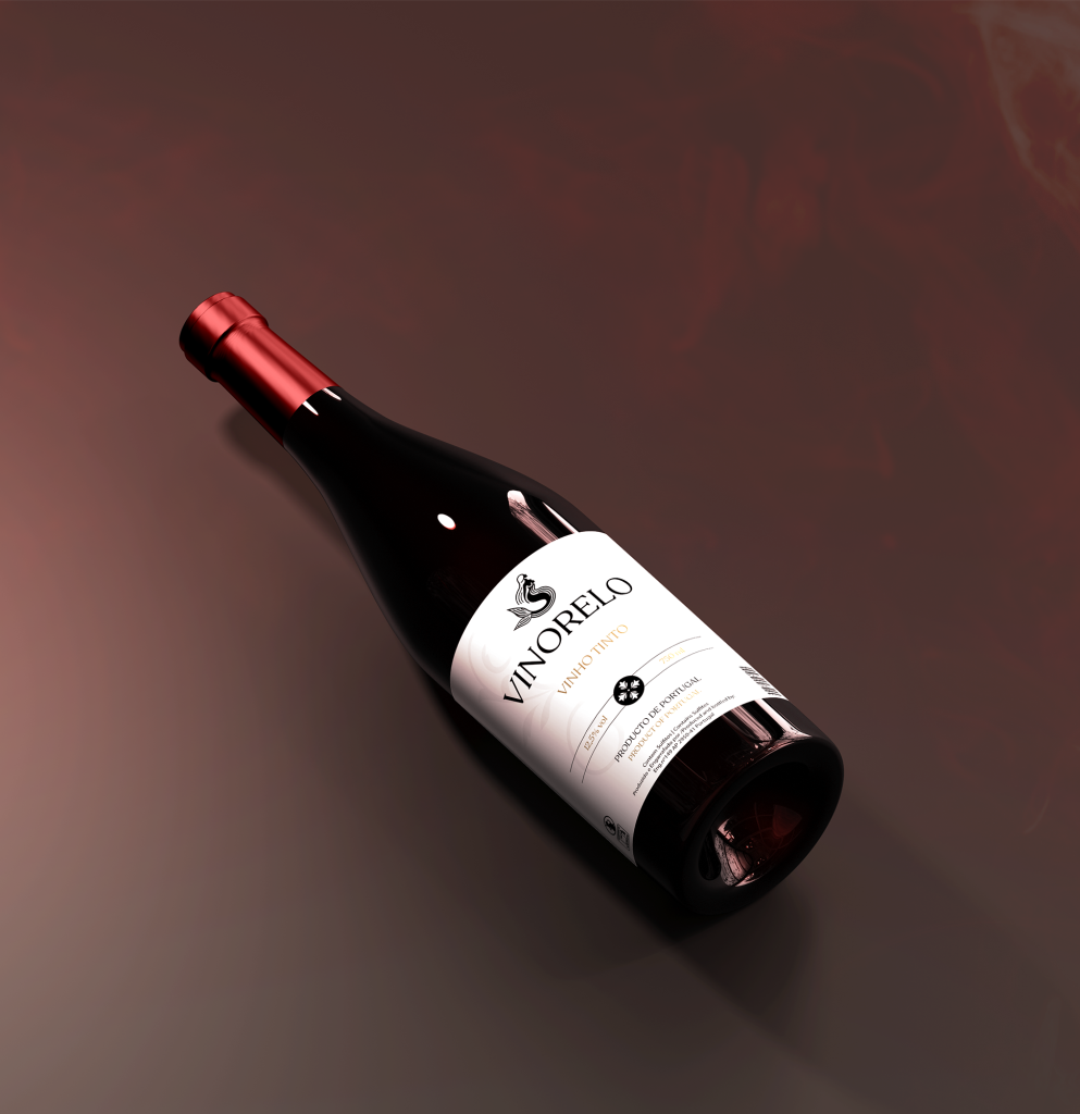 Diseño etiqueta de producto vino tinto.